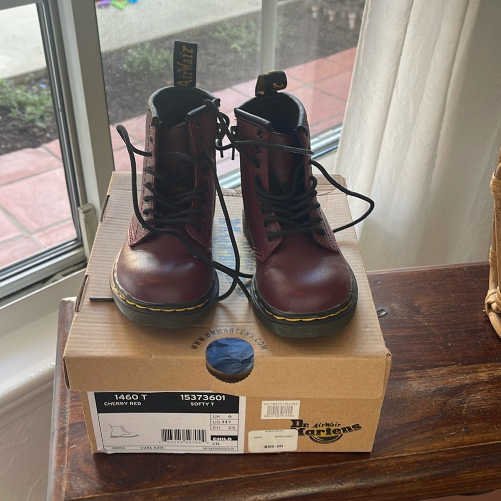 Dr. Martens Cherry Red Kids Boots